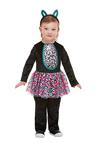 Smiffys 61128T1 Toddler Cute Cat Costume, Girls, Black, Age 1-2 Years