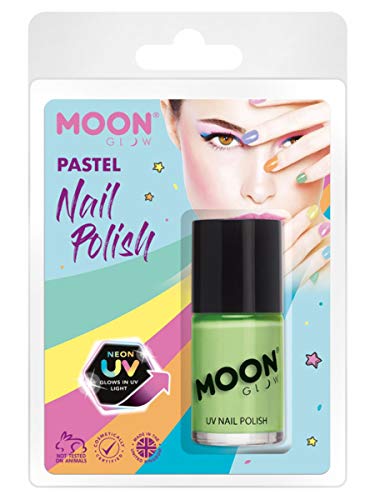 Smiffys Moon Glow Pastel Neon UV Nail Polish, Pastel Green