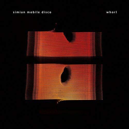 Album cover for Simian Mobile Disco’s “Whorl” with abstract orange lines.