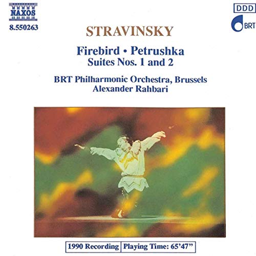 CD cover for Stravinsky’s Firebird & Petrushka Suites, featuring a dancer.