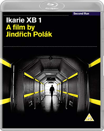 Blu-ray cover for Ikarie XB 1 showing a silhouette walking down a futuristic corridor.