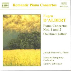 CD cover for Eugen D'Albert piano concertos with a golden field image.