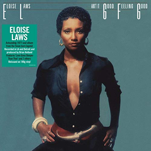 Eloise Laws album cover, portrait of a Black woman in a dark shirt.