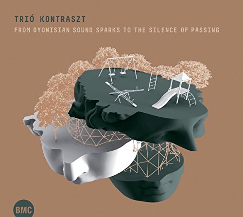 CD cover: abstract landscape with playground, geometric shapes, and a face.
