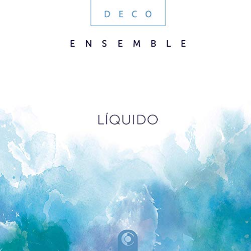 CD cover for “Deco Ensemble - Liquido” with blue watercolor texture.