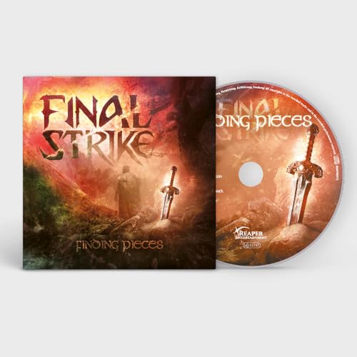 CD case and disc for "Final Strike - Finding Pieces" with sword imagery.