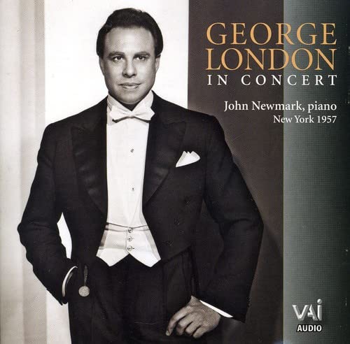 George London in tuxedo, 1957 concert album cover with text details.