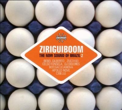CD cover with orange diamond-shaped label on a background of white eggs.