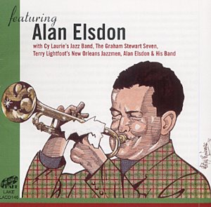 CD cover featuring Alan Elsdon playing a golden trumpet, portrait.