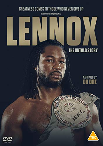 DVD cover featuring a shirtless boxer holding a championship belt, with "LENNOX" in large text.