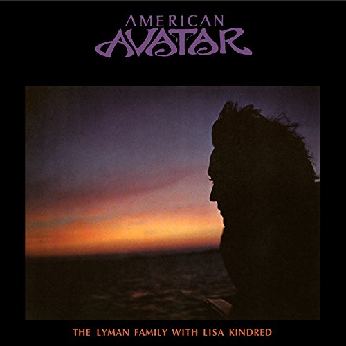"Album cover with silhouette of a person's profile against a sunset sky."