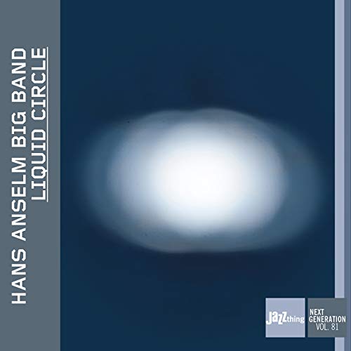 "CD cover with dark blue background, white oval shape, and grey side panels with text."