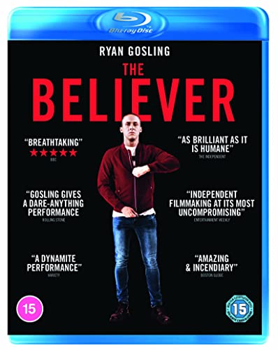 Blu-ray cover for "The Believer" featuring Ryan Gosling in a red jacket.
