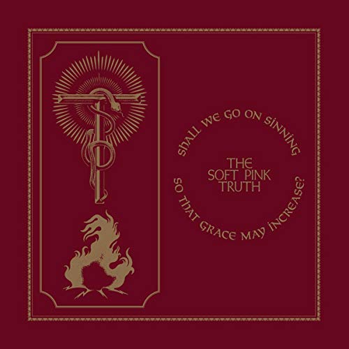 Red album cover with gold symbols of a serpent, flames, and text.