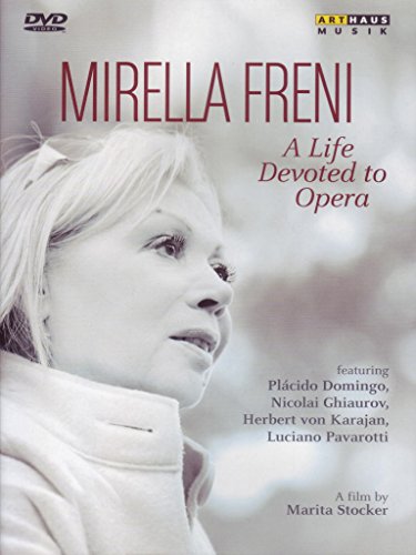 DVD cover featuring a black and white photo of Mirella Freni in a white turtleneck.