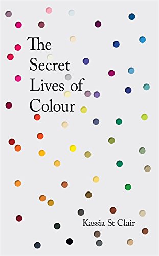 Book cover with multicolored dots on a grey background, titled "The Secret Lives of Colour".