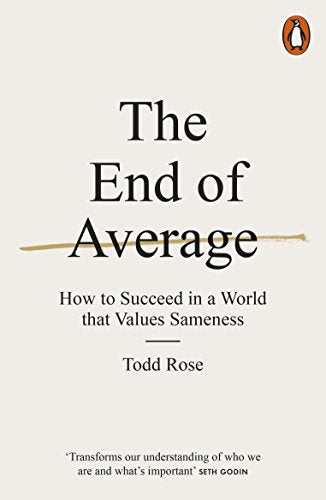 Book cover of "The End of Average" by Todd Rose, featuring a beige background.