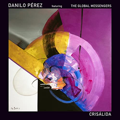 CD cover for Danilo Pérez’s “Crisálida” featuring abstract purple and gold art.