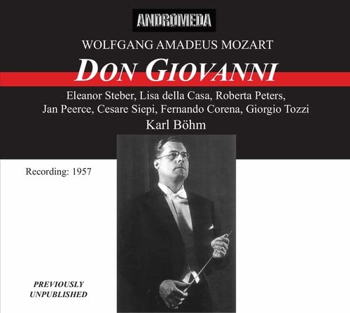 CD cover for Mozart’s Don Giovanni, featuring conductor Karl Böhm’s portrait.