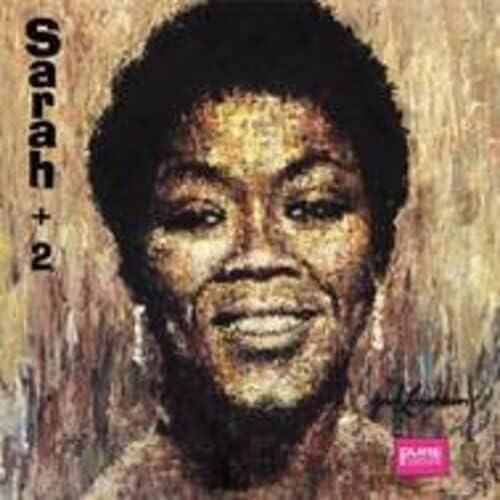 Close-up portrait of Sarah Vaughan on a textured album cover.