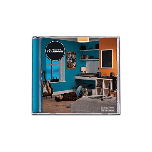 CD cover for Rj Thompson’s “Yearbook” featuring a bedroom scene.