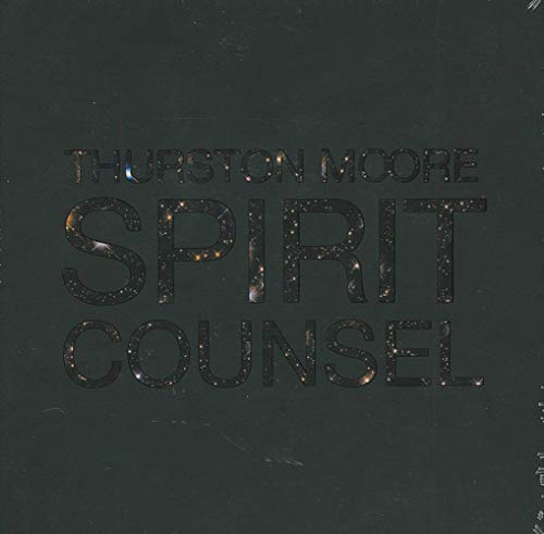 Thurston Moore album cover, “Spirit Counsel,” with starry, embossed lettering.