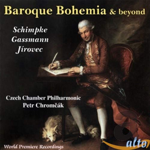 CD cover featuring a portrait of a man writing with a dog nearby.