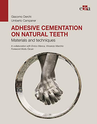 Book cover with a hand holding a tooth inside a glass ring, beige background.