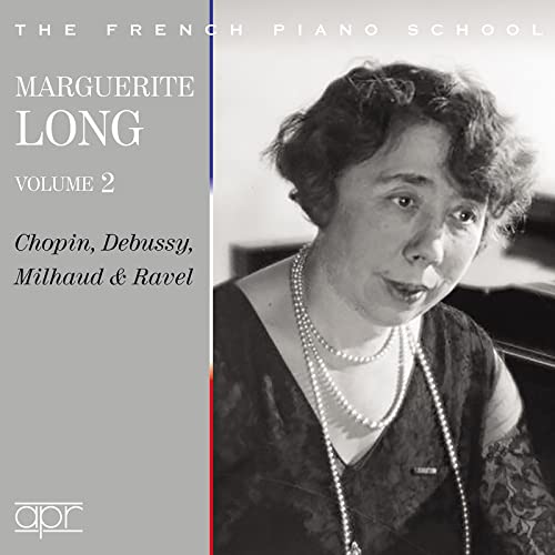 CD cover featuring pianist Marguerite Long in a black and white portrait.