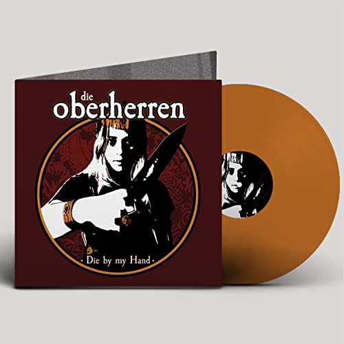 Vinyl record and cover art featuring a figure with a dagger.