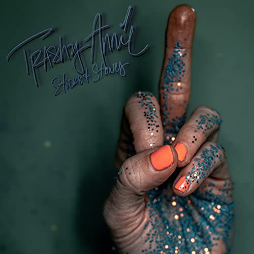 CD cover: hand with glitter and raised middle finger.