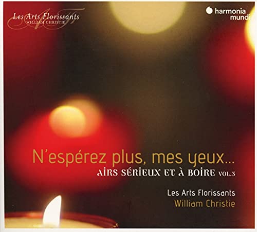 CD cover with blurred candlelight and French text, “N’espérez plus, mes yeux…”