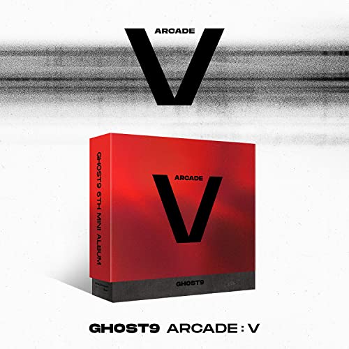 Ghost9 Arcade: V album cover with a large red "V" and text.