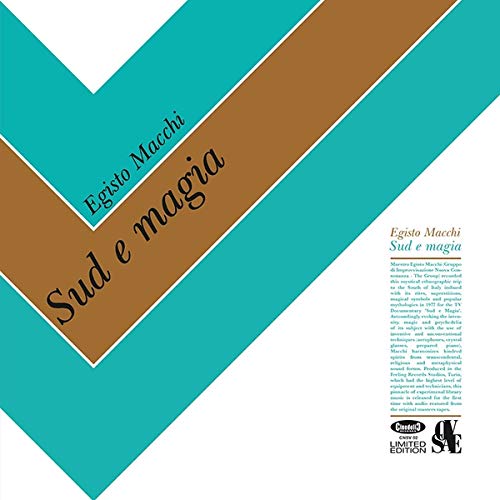 Vinyl record cover: geometric teal and brown design with white text.