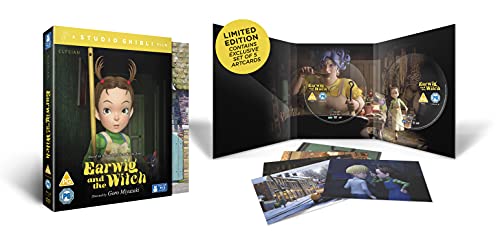 Blu-ray case for “Earwig and the Witch” with character art and extras.