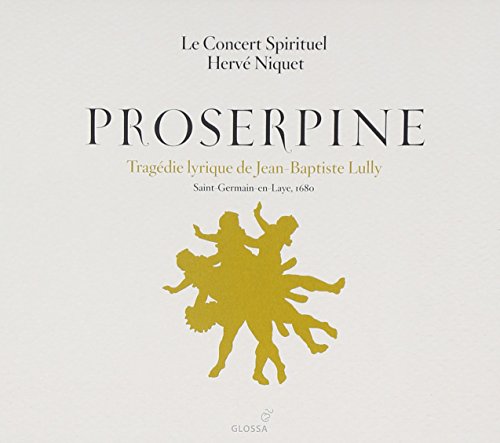 "Album cover with 'PROSERPINE' title, yellow silhouettes, and beige background."