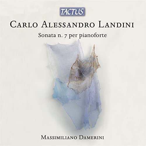 CD cover for Landini’s Piano Sonata No. 7, with abstract art.
