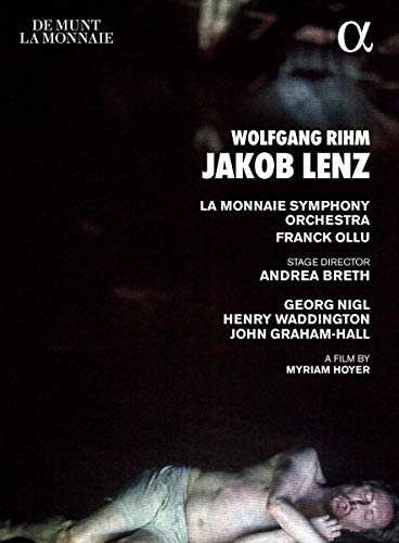DVD cover for "Jakob Lenz" with a man lying on the ground.