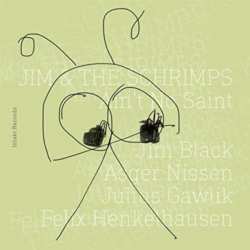 CD cover for "Ain't No Saint" by Black Jim & The Schrimps, abstract art.