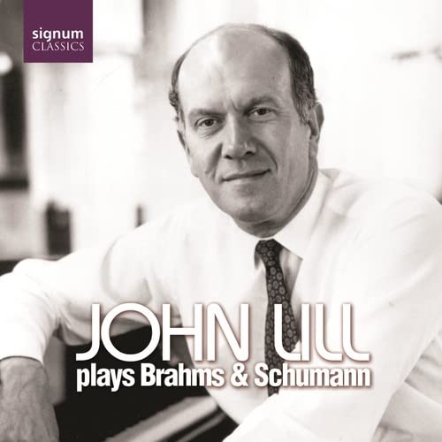 CD cover featuring pianist John Lill in a portrait with text.