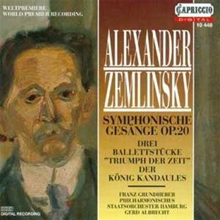 "CD cover with a portrait and text in German, divided into red and yellow sections."