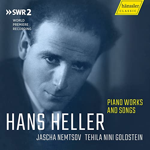 CD cover featuring a portrait of composer Hans Heller and text details.