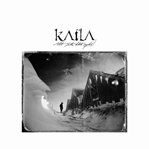 Black and white album cover with snowy landscape and distant figure.