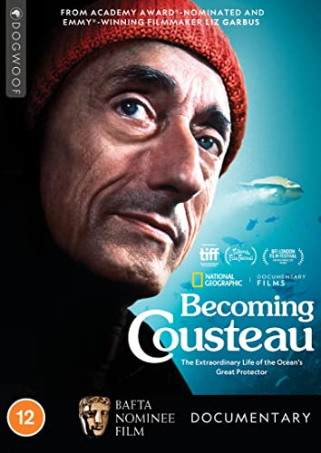 DVD cover featuring Jacques Cousteau’s portrait with ocean imagery.