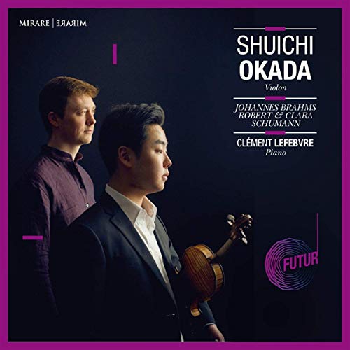 CD cover featuring two musicians, a violinist and pianist.