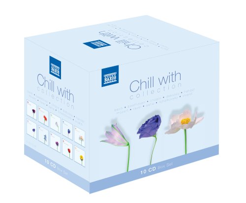 Light blue CD box set titled "Chill With Collection" with floral images.