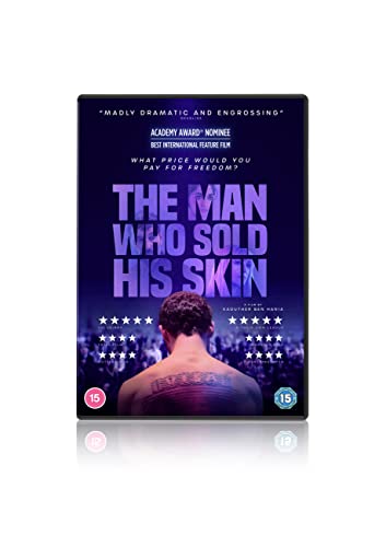 DVD cover for “The Man Who Sold His Skin” featuring a man’s back.