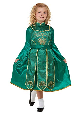 Smiffys 55051S Deluxe Irish Dancer Costume, Girls, Green, S - Age 4-6 years