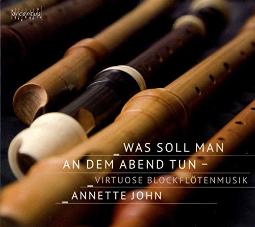 "CD cover featuring multiple wooden recorders with text overlay."