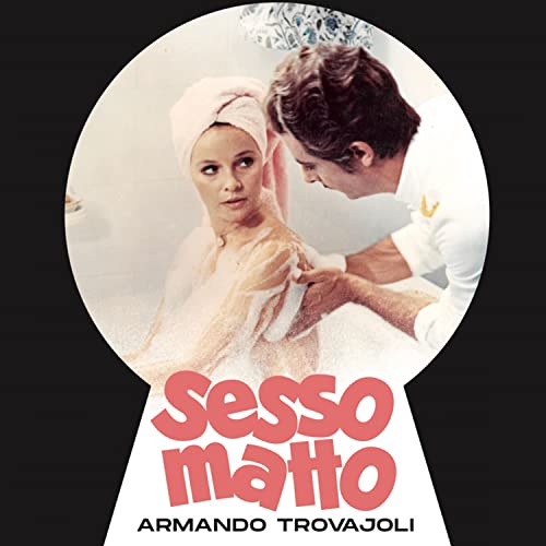 Vinyl record cover: couple in a bathroom, text "Sesso Matto.